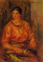 Ренуар Женщина в красной блузе 1914г